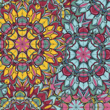 Süs yuvarlak mandalas seti. Vektörde yapılan geometrik daire elemanı. Mükemmel başka tür tasarım, doğum günü ve tatil, kaleydoskop, madalyon, yoga, hindistan, Arapça. Eps