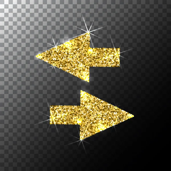 Pfeil-Cursor, Gold-Glitzer-Symbol, Web, funkelt, Vektor-Logo-Konzept für Grafiken. eps — Stockvektor