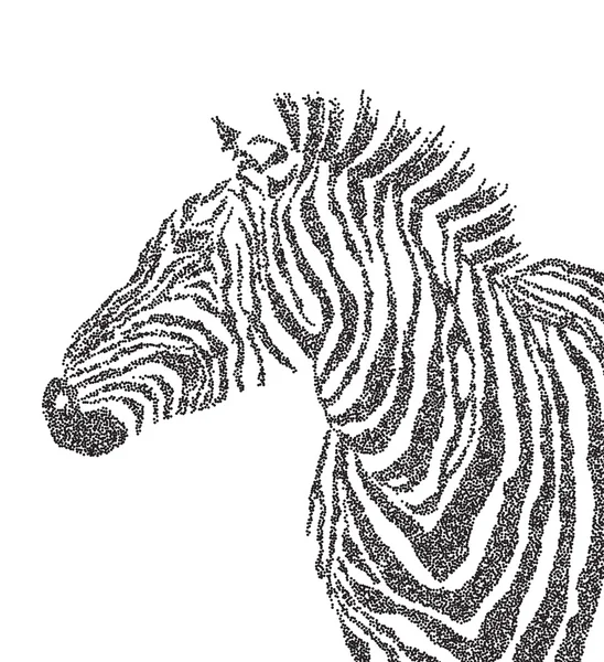 Animal Aquarell Illustration Silhouette niedlich Zebra gepunktet. Vektor — Stockvektor