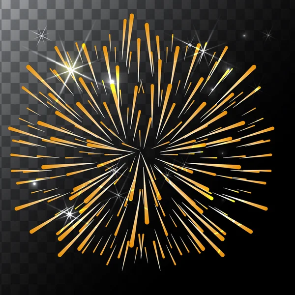 Vector isolated colorful fireworks on a transparent background. — Stock Vector