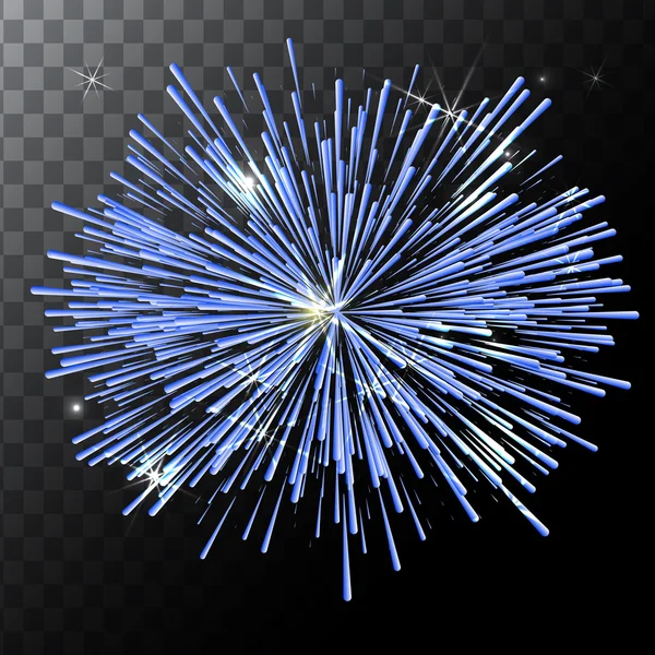 Vector isolé feux d'artifice colorés sur un fond transparent . — Image vectorielle