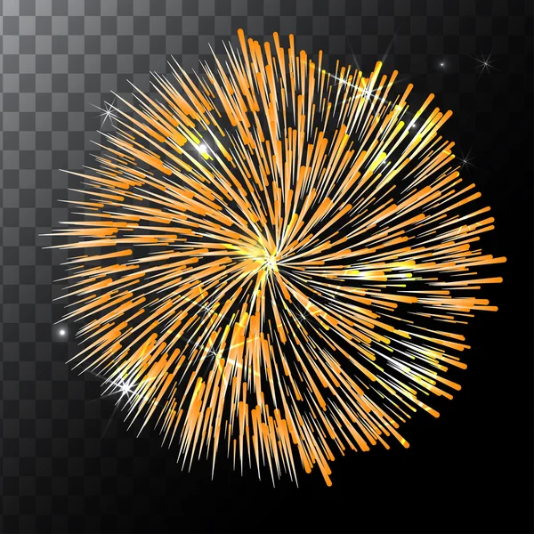 De kleurrijke vuurwerk vector geïsoleerd op een transparante achtergrond. — Stockvector