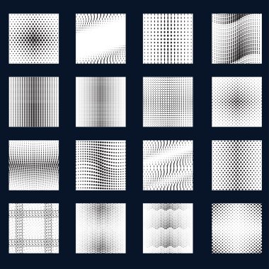 Noktalı soyut noktalı resim arka plan kümesi. Vektör