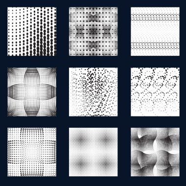 Noktalı soyut noktalı resim arka plan kümesi. Vektör