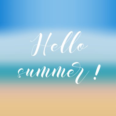 Kompozisyon yazı fırça. İfade Merhaba yaz. Vektör çizim Eps10