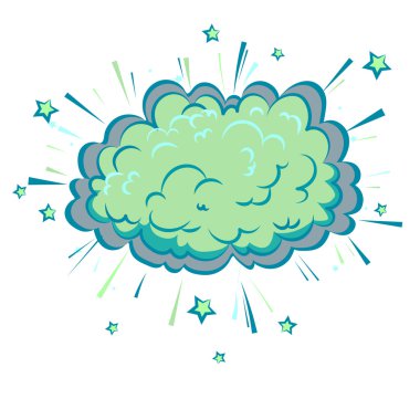 Boom bulutu çizgi roman illüstrasyon, Pop sanat tarzı. Vektör