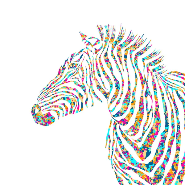Bentuk binatang pazzle ilustrasi siluet zebra lucu. EPS - Stok Vektor
