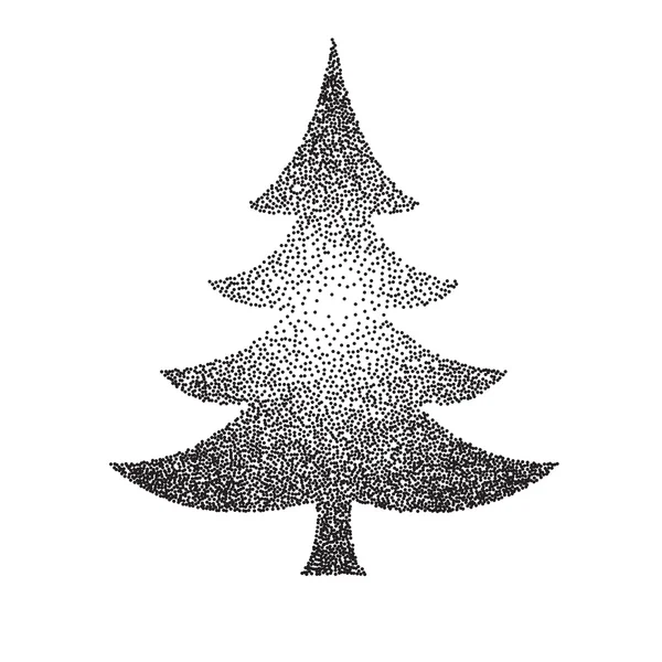 Vector of abstract polka-dot stipple Christmas trees. — Stock Vector