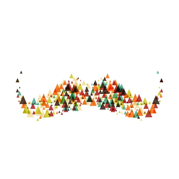 Hipster Mustaches with triangles elements. Vector — Stock Vector
