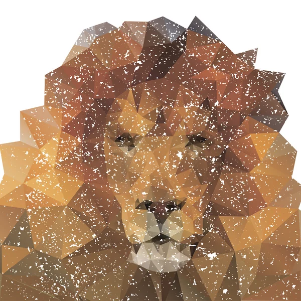 Explosión del patrón geométrico del león polígono - Ilustración vectorial — Archivo Imágenes Vectoriales