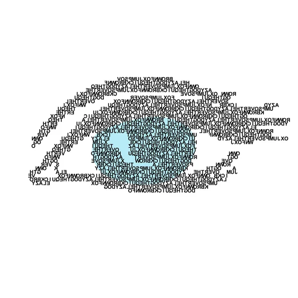 Illustration the eye made of words vector — Stock Vector