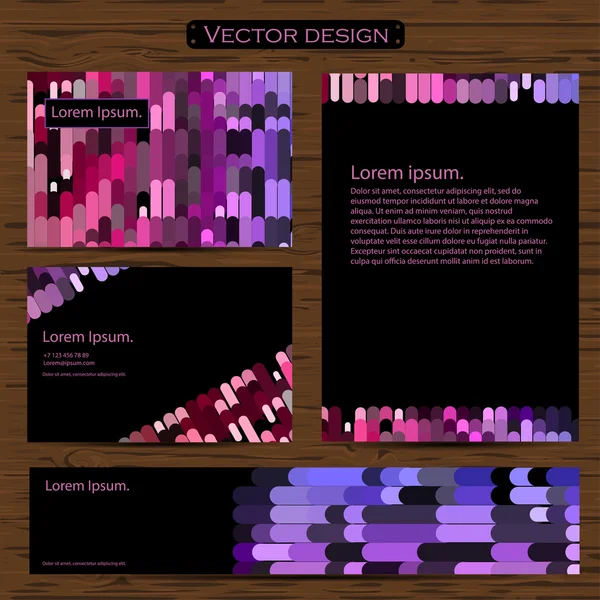 Cartões de visita e cartões de visita com logotipo do elemento de design de mosaico geométrico. Layout oriental abstrato. Vetor — Vetor de Stock