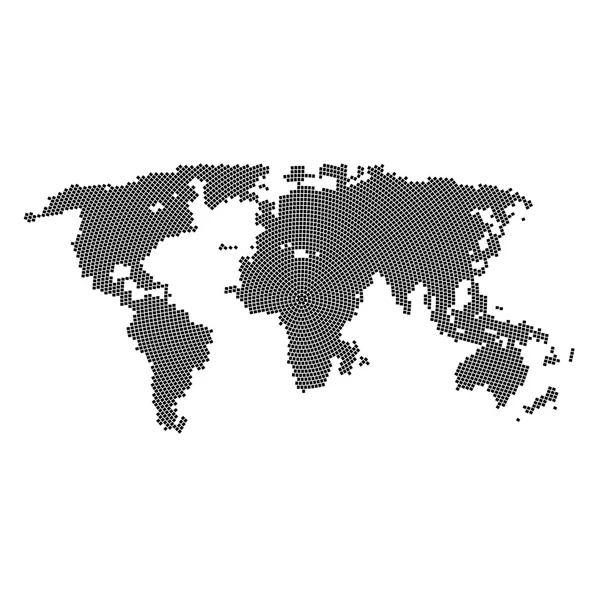 Mappa del mondo a mezzitoni vettoriale. Continenti per il vostro design . — Vettoriale Stock