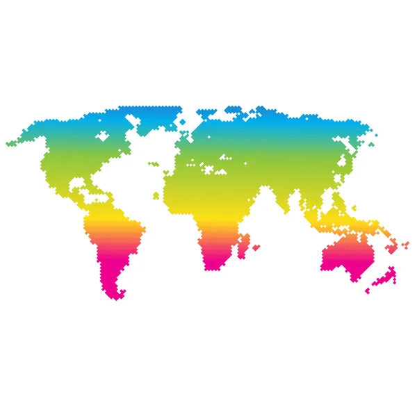 Mappa del mondo a mezzitoni vettoriale. Continenti per il vostro design . — Vettoriale Stock