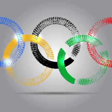 Brezilya'da Rio 2016 Olimpiyat Oyunları. vektör çizim yüzük.