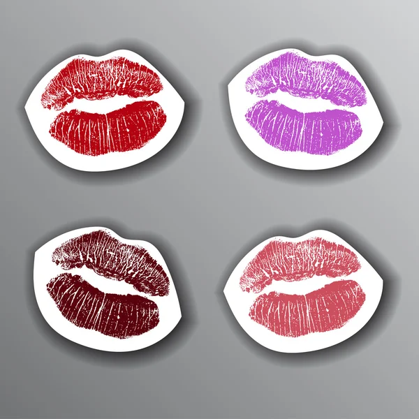 The lips stickers set. design element. vector illustration. — Stock Vector