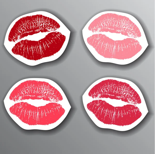 The lips stickers set. design element. vector illustration. — Stock Vector