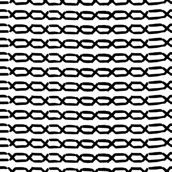 Naadloze horizontale achtergrond met eenvoudige hand getrokken ketens. vector — Stockvector