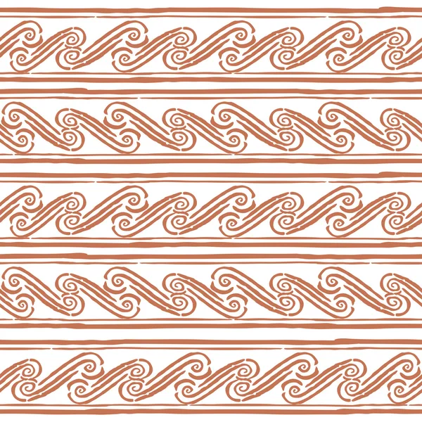 Inconsútil monocromo dibujado a mano patrón griego en el fondo. Diseño para embalaje o embalaje de papel. Ilustración vectorial . — Archivo Imágenes Vectoriales
