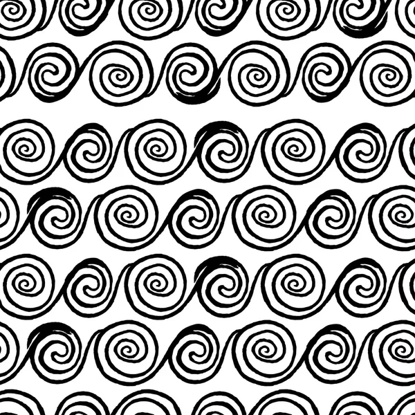 Bezszwowe monochromatyczne ręcznie rysowane grecki wzór na tle. Projekt dla papier opakowania lub opakowania. Ilustracja wektorowa. — Wektor stockowy
