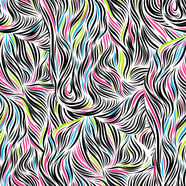 Nahtlose abstrakte handgezeichnete Wellenmuster, Hintergrund. Illustration für Tapeten, Webseiten, Oberflächentexturen. — Stockvektor