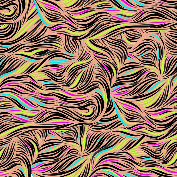 Nahtlose abstrakte handgezeichnete Wellenmuster, Hintergrund. Illustration für Tapeten, Webseiten, Oberflächentexturen. — Stockvektor
