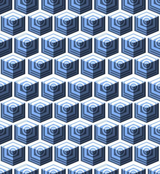 Cubos isométricos padrão perfeitamente repetível. Fundo 3D. Vetor — Vetor de Stock