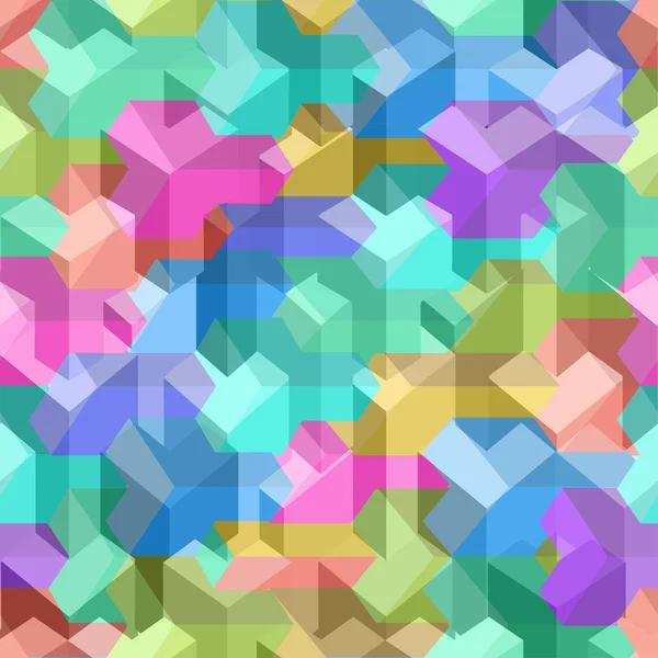 Cubos isométricos patrón perfectamente repetible. Fondo 3D. Vector — Archivo Imágenes Vectoriales