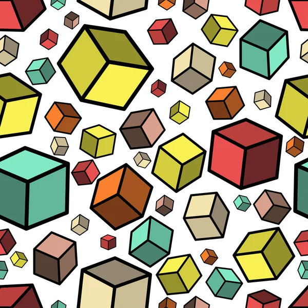 Isometric automne cubes seamles texture fond. Vecteur — Image vectorielle