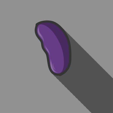 Karaciğer simge uzun gölge ile. Vektör çizim.