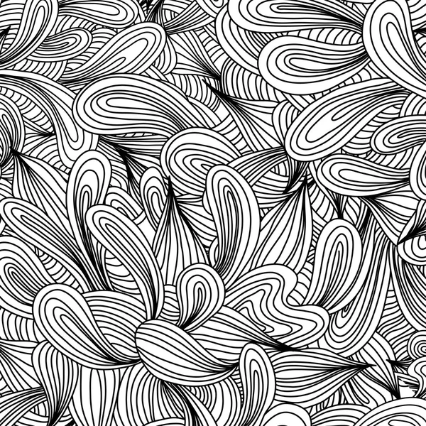 Padrão de doodles monocromático desenhado à mão. Scetch de fundo com formas abstratas ilustração . — Vetor de Stock