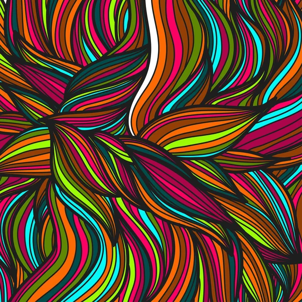 Padrão de folhas desenhadas à mão. Scetch de fundo com formas abstratas ilustração . — Vetor de Stock