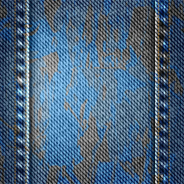 Fondo de textura jean azul con ilustración vectorial manchas. EPS 10 — Vector de stock