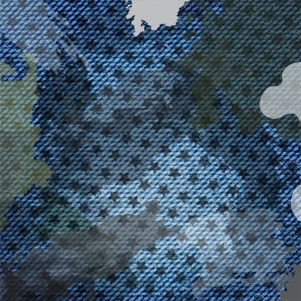 Niebieski jean tekstury z gwiazd tło wektor ilustracja. EPS 10 — Wektor stockowy