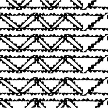 Dikişsiz el desen siyah şeritler ile çekilmiş. Vektör çizim