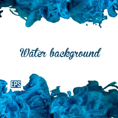 mürekkep su içinde dönen vektör. izole bulut.