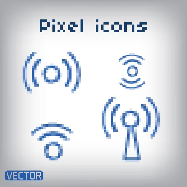 Set blue vector wireless and wifi icons. — Stock Vector