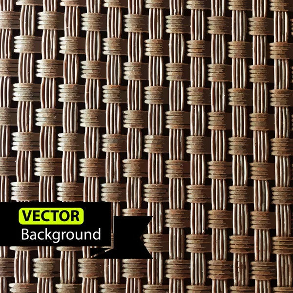 籐。枝編み細工品パターン テクスチャ、ベクトルの背景 — ストックベクタ
