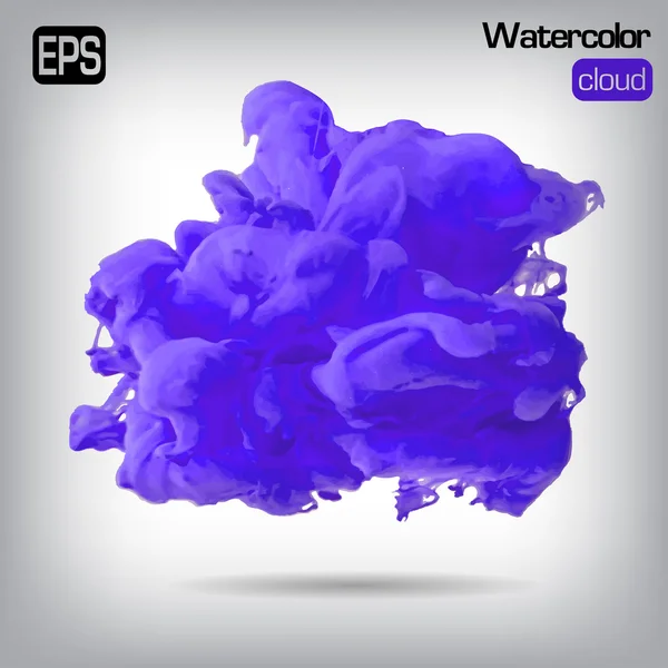 Vector ink swirling in water. Isolated cloud. — Stock Vector