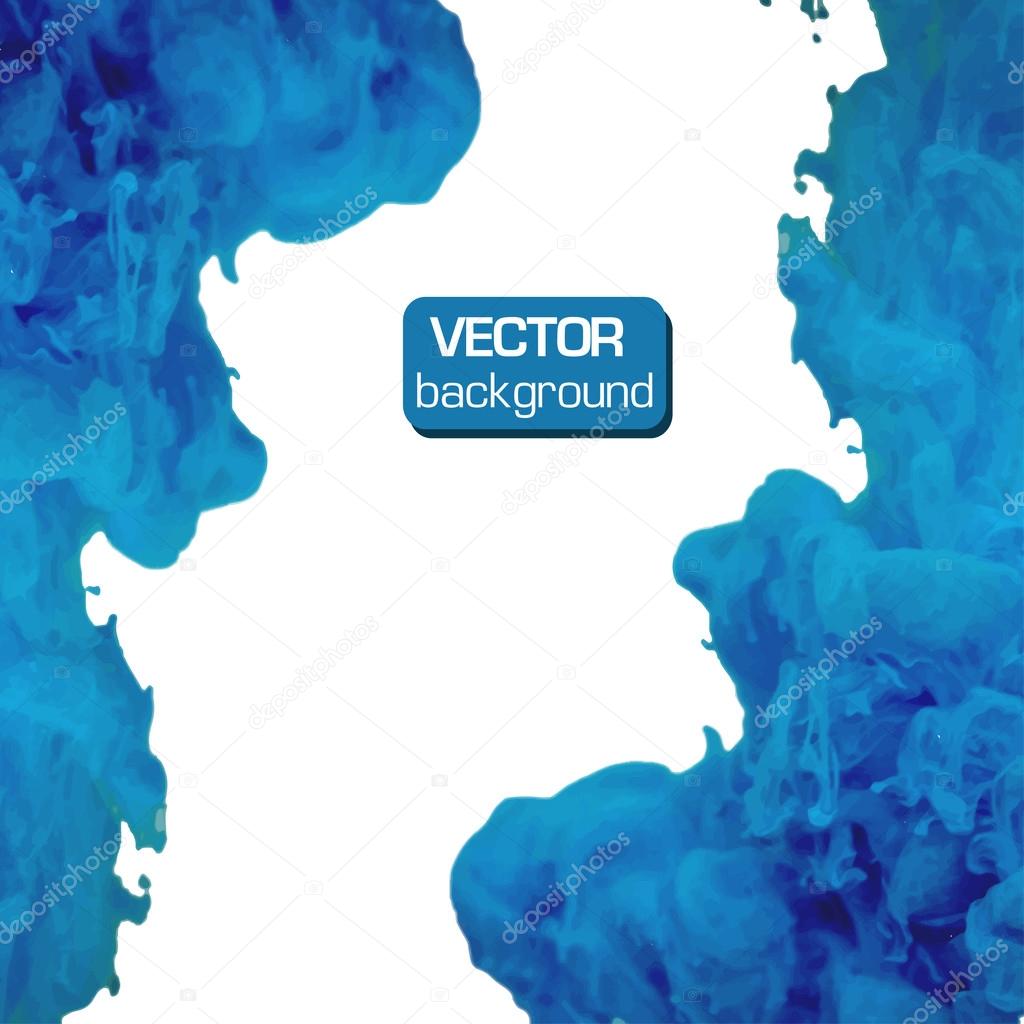 Vector ink swirling in water. Isolated cloud.