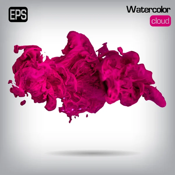 Vector ink swirling in water. Isolated cloud. — Stock Vector