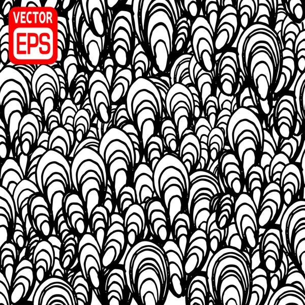 Black and white hand drawn pattern — Stock Vector