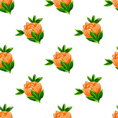 Sanat çiçek turuncu beyaz arka plan üzerinde sorunsuz