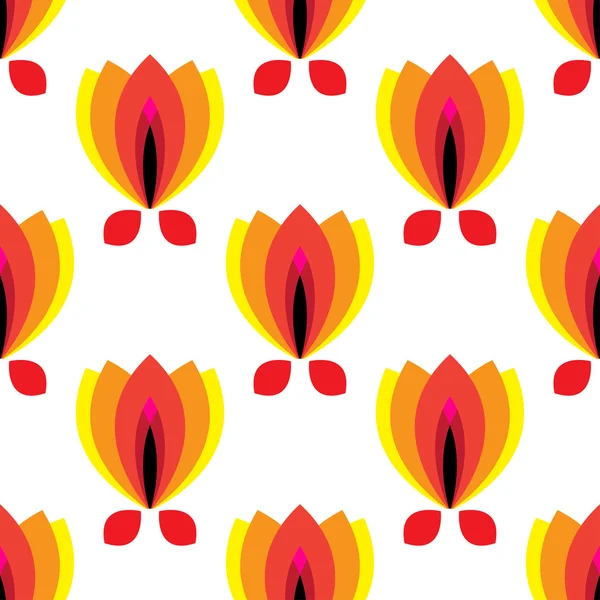 Motif floral avec pétales sur fond blanc — Image vectorielle