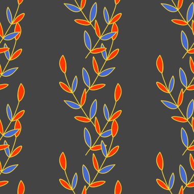 Doğa Dikişsiz desen renkli yaprak. Vektör çizim