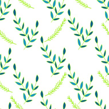 Doğa Dikişsiz desen renkli yaprak. Vektör çizim