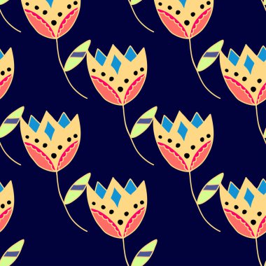 Sanat çiçek Dikişsiz desen arka planda