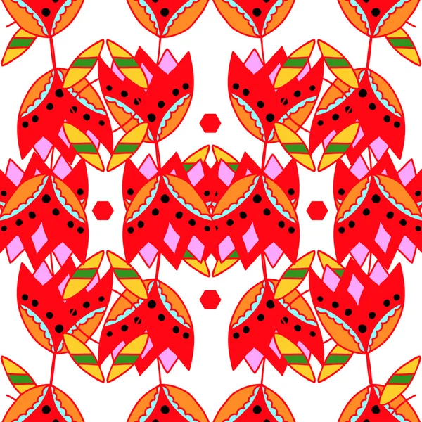 Art flower seamless pattern on the background — Stock Vector