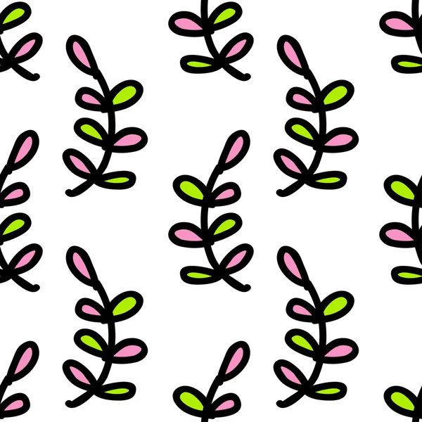 Nature motif sans couture de feuilles colorées. Illustration vectorielle — Image vectorielle