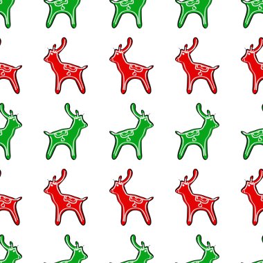 Bir arka plan üzerinde Noel geyikler ile Seamless Modeli.